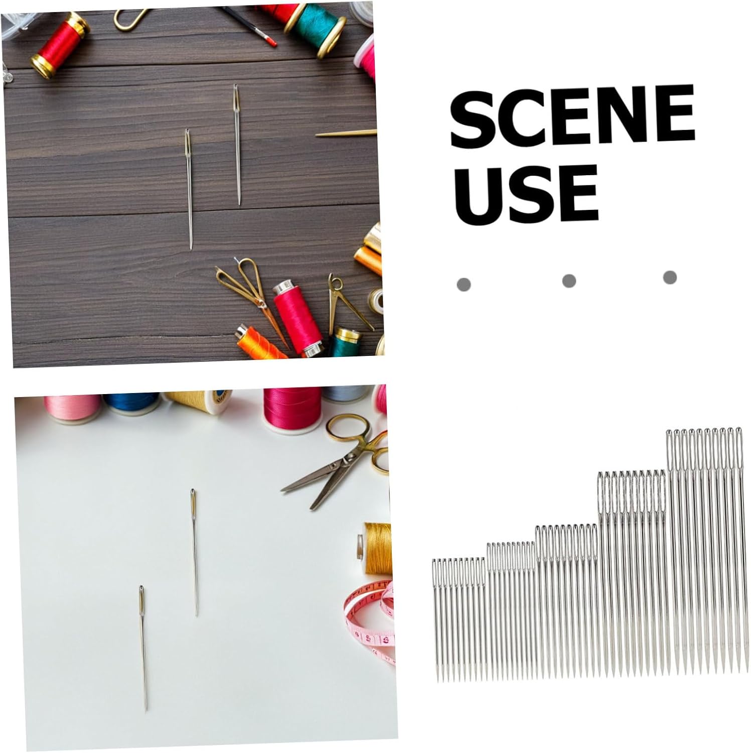 BEBEMOKO 5sets Needles for Hand Sewing Stainless Steel Needles Each for Embroidery Crafts and Clothing Making Easy Threading for All Skill Levels