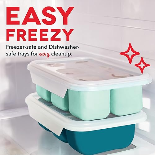 Miniatura 6 de DASH Perfect Portion - Bandejas de silicona para congelador, para cubitos de hielo, sopas, salsas y más, paquete de 2  Aqua & Teal