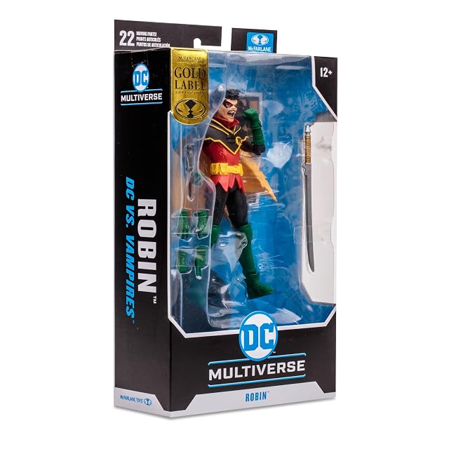 Foto 3 de 8 de McFarlane DC Multiverse Escultura Robin Damian Wayne Clásica, Etiqueta Dorada