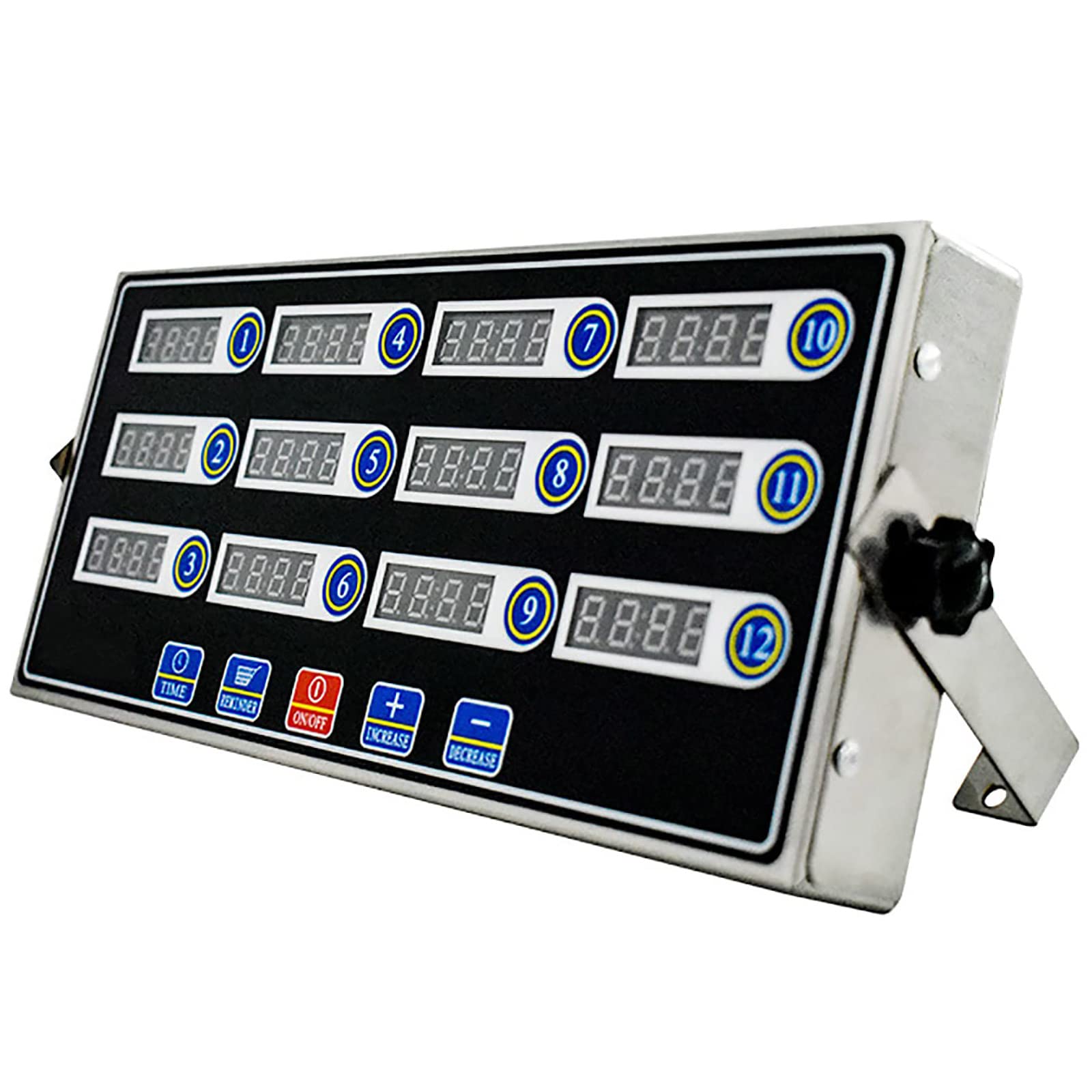 Temporizador de Cocina Comercial, temporizadores de cocción de 12 Canales, Pantalla LED Transparente de Acero Inoxidable, con Alarma Fuerte recordatorio de cocción, Adecuado para cocinar Hamburguesa