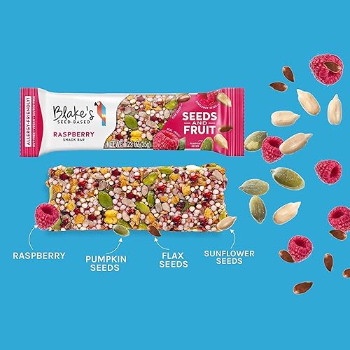 Miniatura 9 de Blakes Seed Based Snack Bar  Frambuesa 12 barras sin nueces sin gluten sin lácteos y veganos aperitivos saludables para niños o adultos sabor a