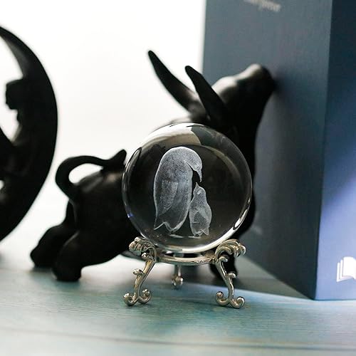 Miniatura 8 de Bola de cristal 3D con figuras de tortuga marina, bolas de cristal con soporte, esfera de cristal 3D, regalos de pisapapapeles