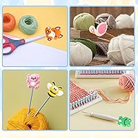Vista 6 de 20 piezas de protectores para puntas de agujas de tejer con lindos animales, protectores para agujas de tejer, tamaño US 2.5-13 (3mm-9mm)