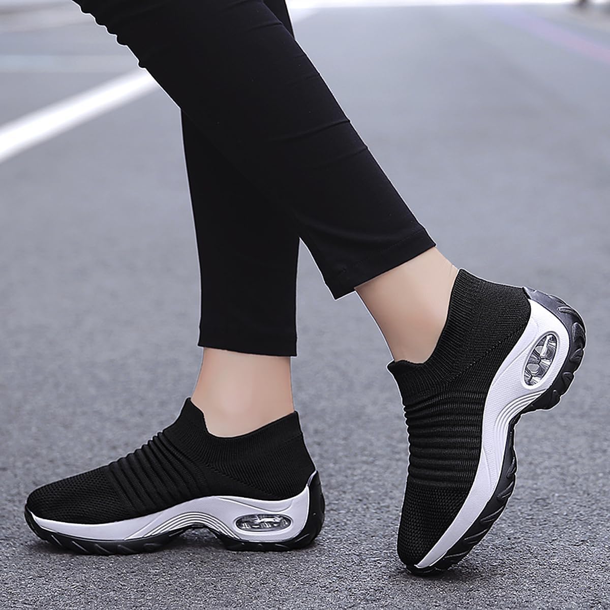 Non Slip Work Shoes Women, Slip On Sneakers Women,Work Shoes Walking Gym Nurse Mesh Casual Fashion Sneakers Comfort Breathable Lightweight - Image 9