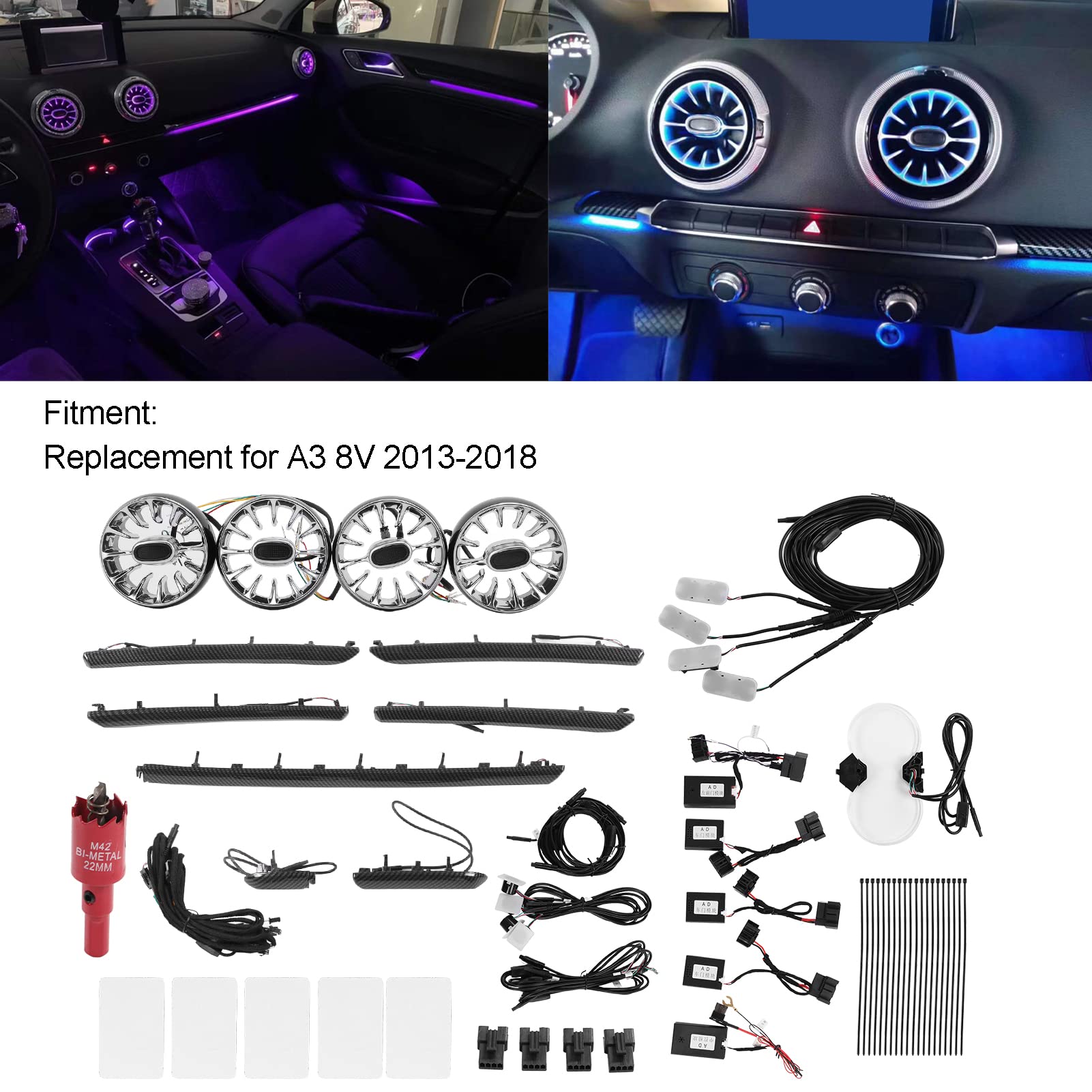 Strisce LED per interni auto, kit di illuminazione decorativa per interni auto, perfetti per gli aggiornamenti di moda