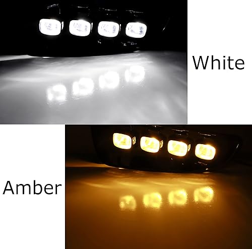 Miniatura 3 de iJDMTOY Kit de luces antiniebla LED DRL para parachoques delantero, color blanco/ámbar, secuencial, compatible con Ford Raptor 2010-2014, conjunto