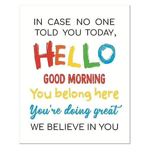 In Case No Ond Told You Today Hello Good Morning I Believe In You Classroom Sign, Classroom Decorations Poster Art Print, Teacher Sign Gift,