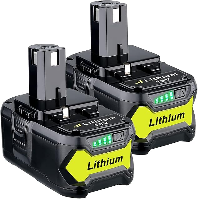 HOMEDAS 2 Pack P108 18V 5.0Ah Li-ion Replacement for Ryobi 18V Battery, 5Ah Battery Replacement for Ryobi Battery RB18l40 RB18L25 RB18L15 RB18L13 P108 P107 P102 P103 P104 P105 P106