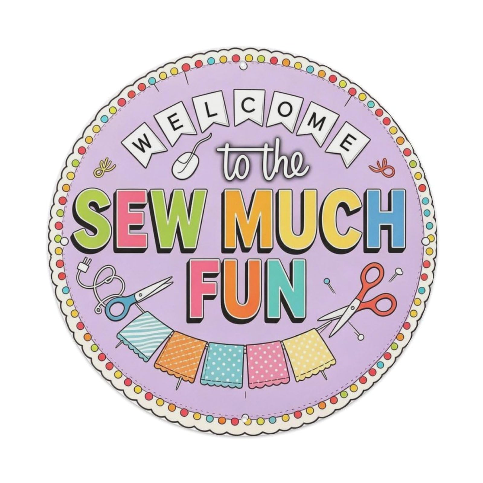 Sewing Studio Sew Much Fun Metal Tin Sign Plaque