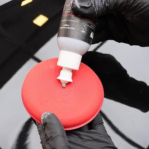 Miniatura 6 de SPTA 10 almohadillas aplicadoras de cera de espuma, almohadilla de cera de mano de 4 pulgadas (rojo), esponjas suaves para detallar el automóvil,