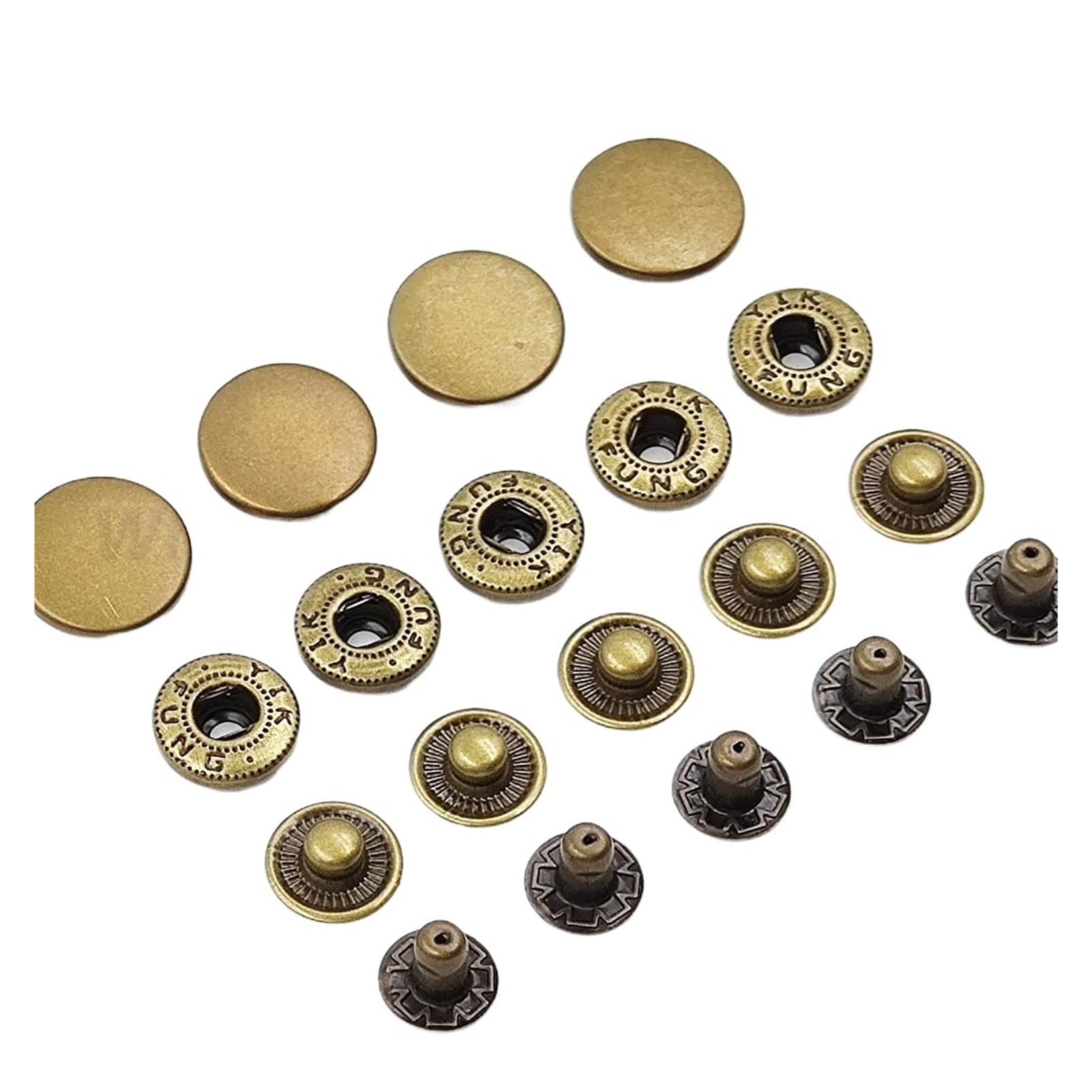 Juego de 50 Cierres a presión, broches de Metal, botón de presión, Tachuelas, Herramientas de instalación Opcionales for Ropa, Bolsas, Zapatos, artesanía de Cuero(Black Tool Set B,20mm(831))