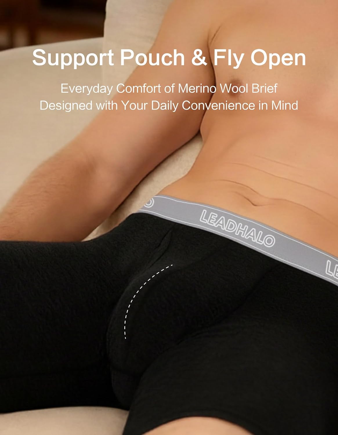 3 Pack Merino Wool Underwear for Men, Moisture Wicking Wool Boxers Briefs for Base Layer, Thermal Boxers with Pouch - Image 4