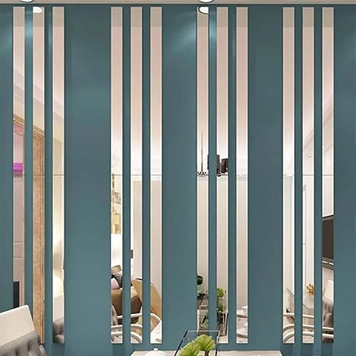 Calcomanías de espejo a rayas para bricolaje, autoadhesivas, línea de pared, calcomanías de acrílico extraíbles, calcomanías de espejo para el