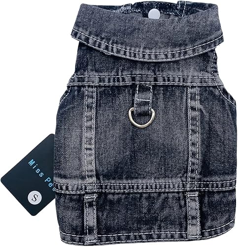 Miniatura 2 de Chaqueta de mezclilla para perro, abrigo de mezclilla azul fresco para niñas pequeñas y medianas y perros, ropa para cachorros, chaleco cómodo con