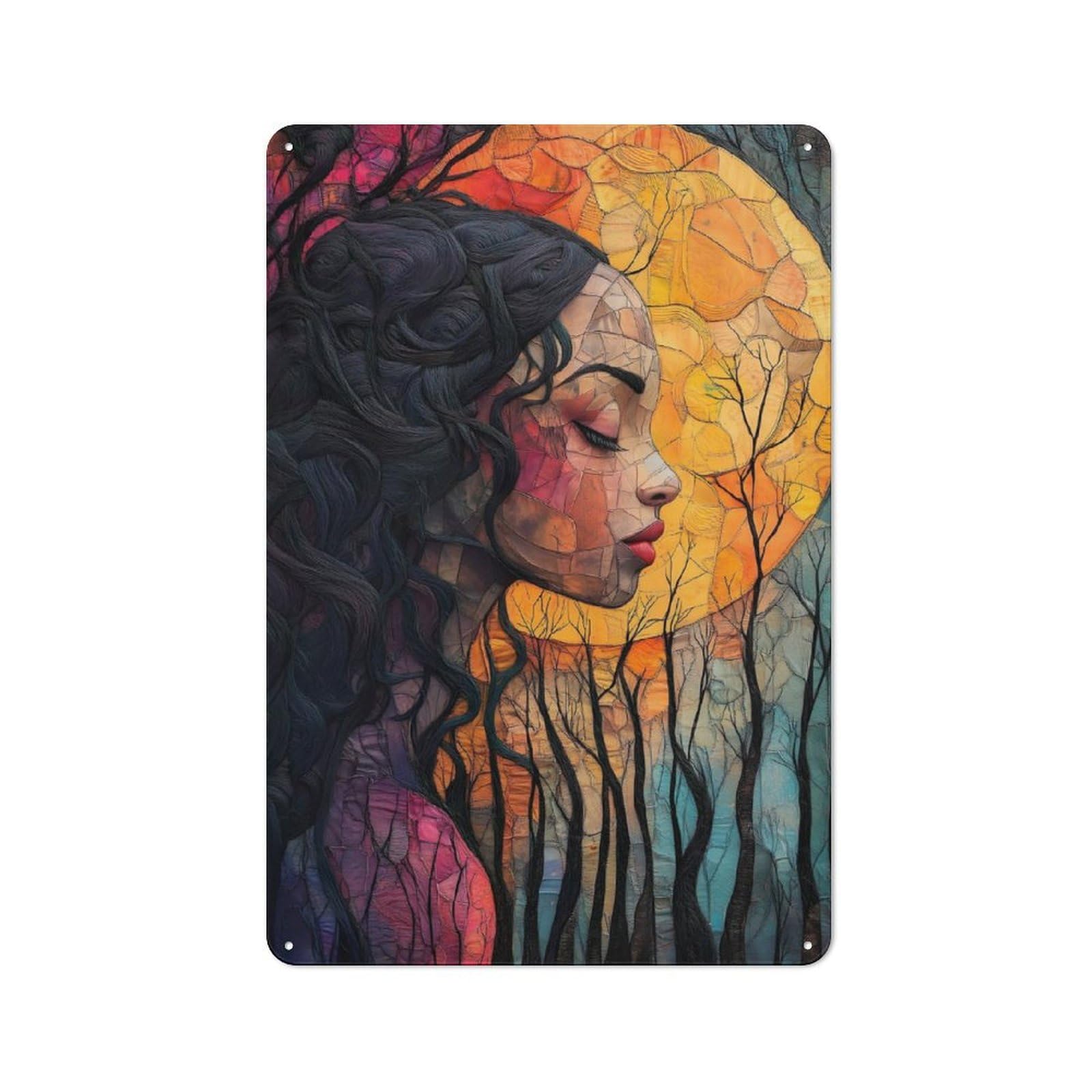 Junmoney Dreaming Woman Metal Plaque 30X20cm With For Pub Or Café, Rustic Decor, For Garage, Workshop And Man Cave Decoration