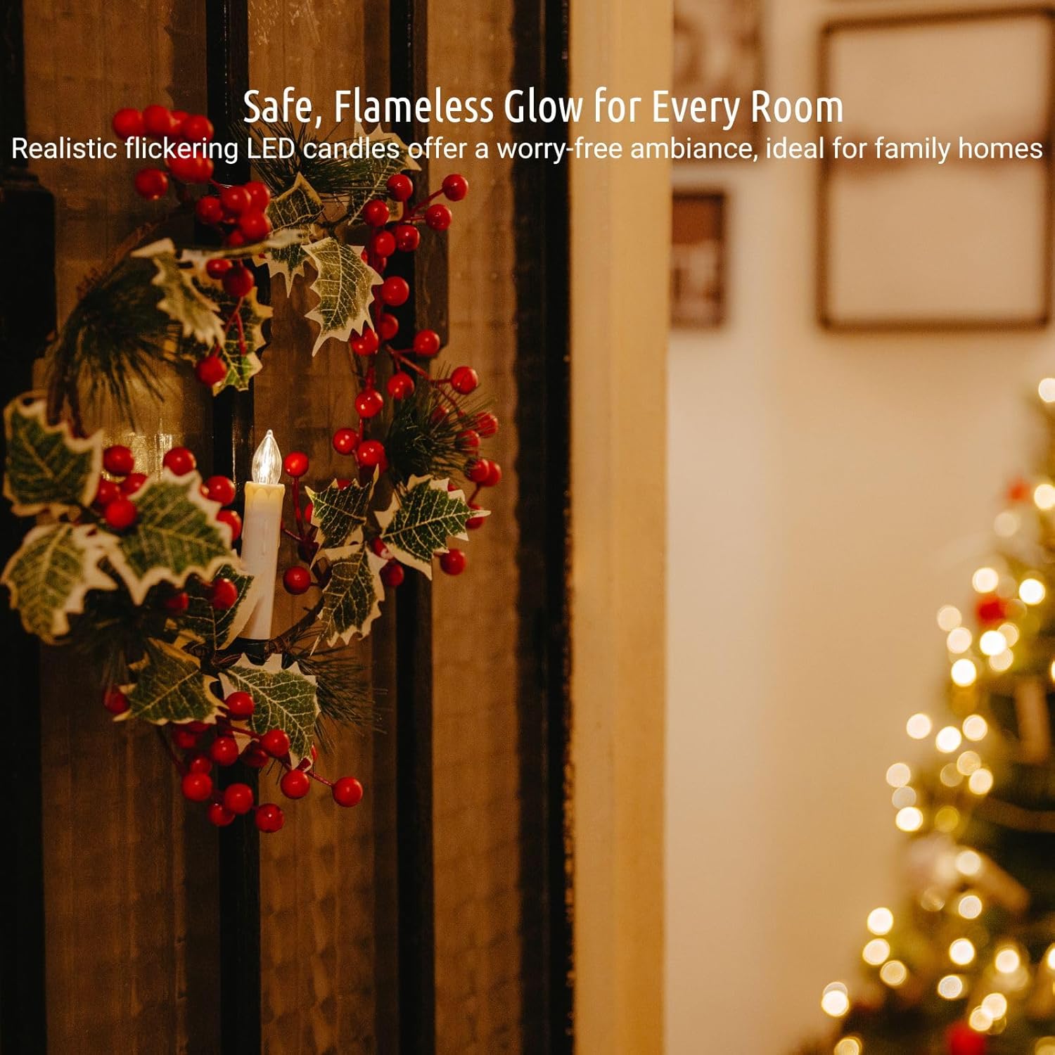 koopower 20 LED Candles Timer with Batteries, Battery Operated Waterproof Dimmable Flameless Candle Lights for Christmas Tree Decoration, Wedding, Birthday, Party