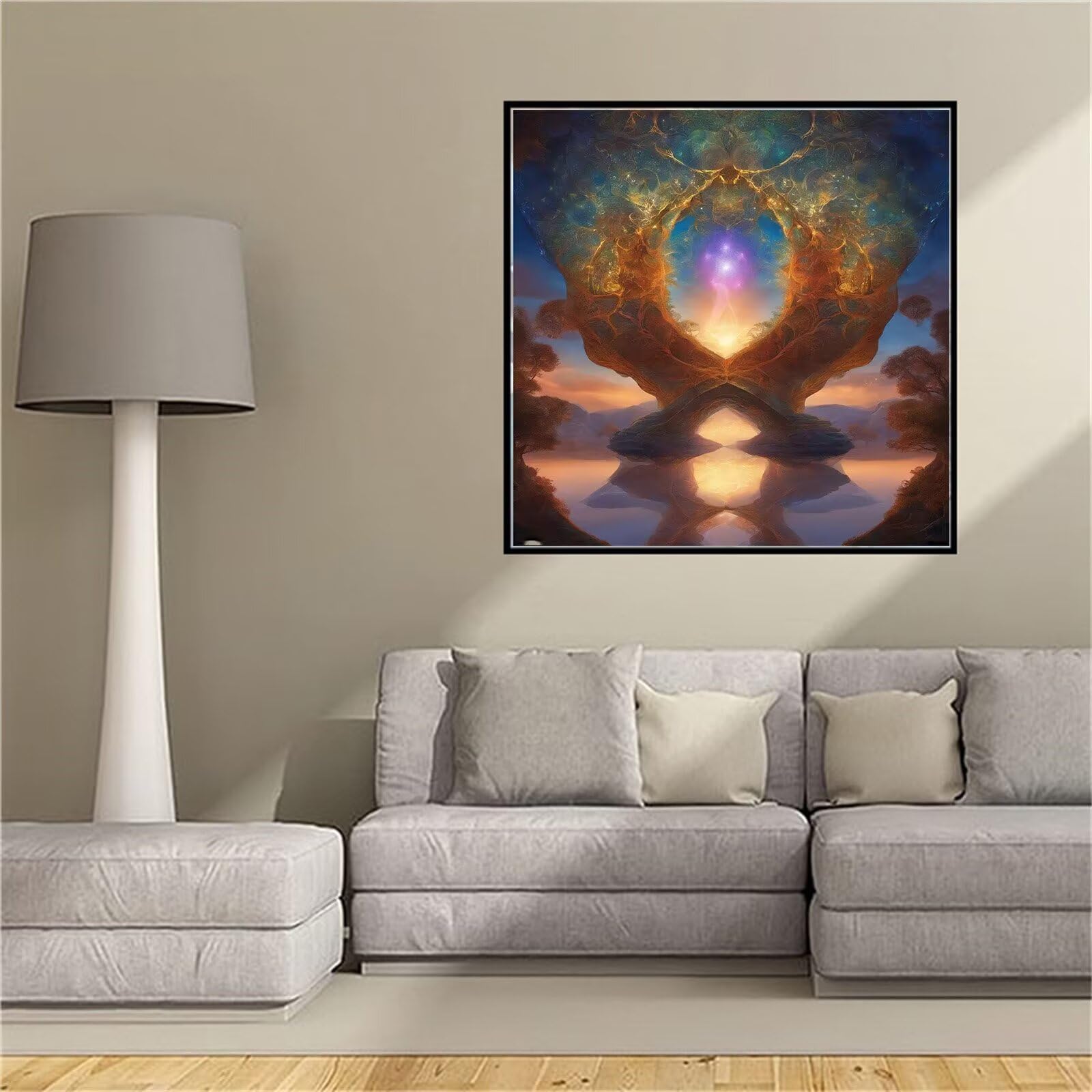 Anti-stress diamond painting adulte arbre à rêves, kit complet grand format 70x70cm contre anxiété