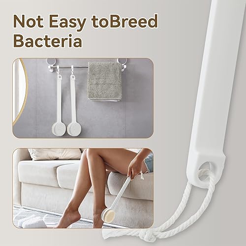 Miniatura 6 de Piedra pómez para pies, 2 en 1 para cepillado húmedo o seco, removedor de piel muerta, cepillo de limpieza de pies de mango largo para personas