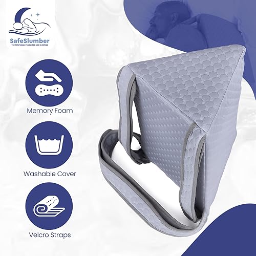 Miniatura 5 de Almohada posicional – Almohada de espuma viscoelástica antironquidos – Ideal para alivio de ronquidos relacionados con la garganta y apoya una