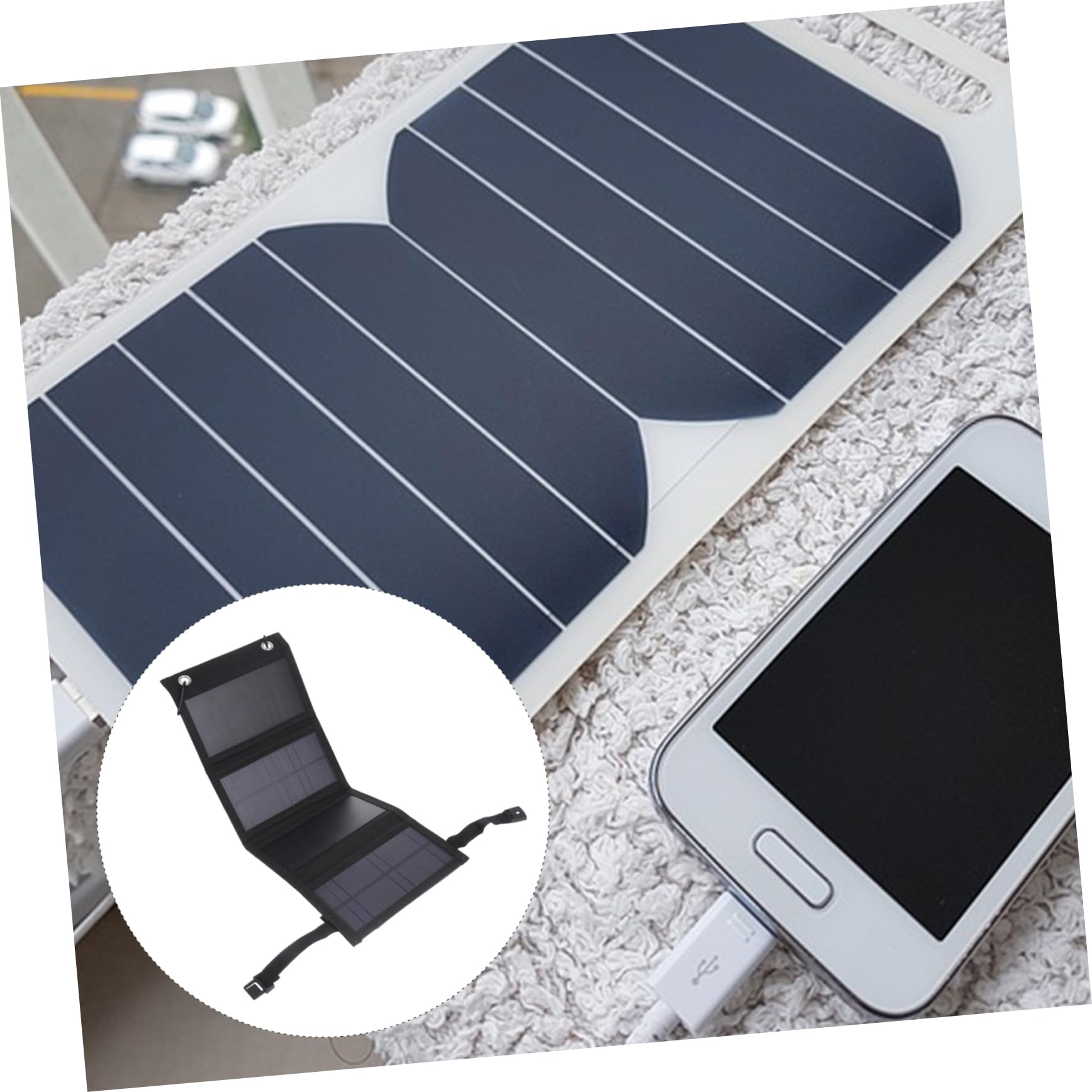 UKCOCO Paneles Solares Plegables Cargador Solar Portátil Salida USB para Camping y Viajes Dispositivo de Carga Solar para Exteriores Equipo de Carga