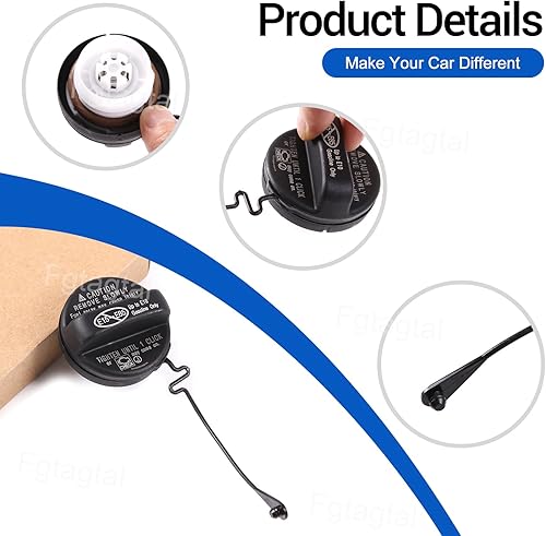 Miniatura 3 de Tapa de llenado de gas de repuesto compatible con Toyota FJ Cruiser 2007-2021, tapas de depósito de combustible de repuesto, tapa de depósito de