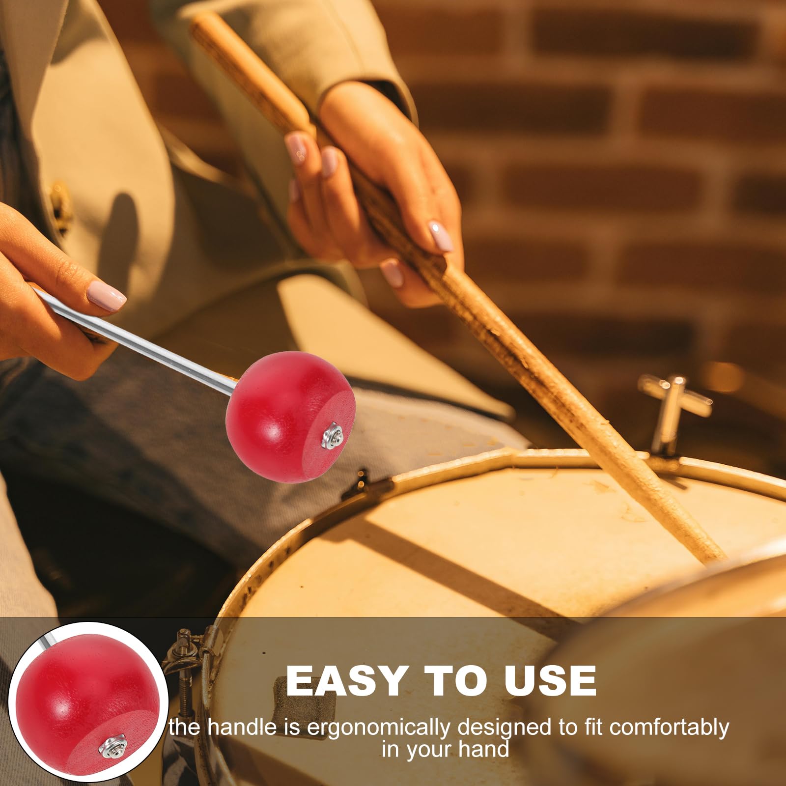 Toyvian Battente per Pedale della Batteria Testa in Legno Parte di Ricambio per Strumento Percussione Accessorio per Esibizioni Musicali Compatibile Vari Tipi di Batterie e Percussioni