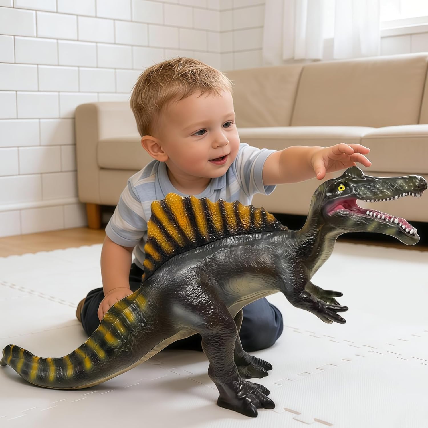 Large Dinosaur Toys- 27.5" Spinosaurus Soft Dinosaur Toys for Kids 3-5, Big Inflatable Dino for Boys Girls, Toddler Party Favors Birthday Gifts - Image 8