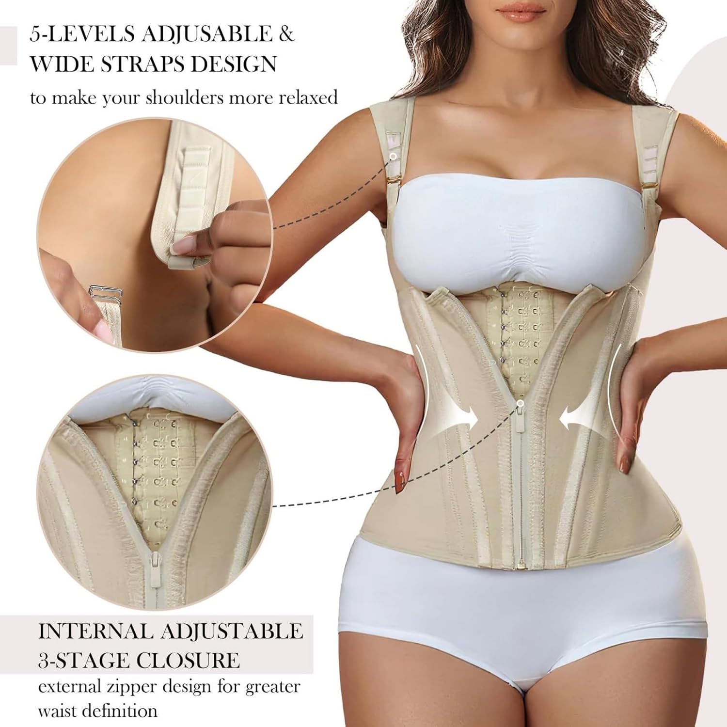 Women's Adjustable Strap Waist Trainer for Tummy Control & Core Support - Slimming Fitness Shapewear