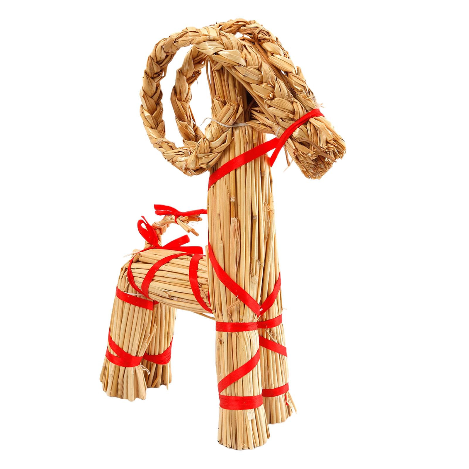 Kaeltsyn Natural Straw Goat Figurine Festival Hanging Wall Decoration or Table Centerpiece Light Weight Natural Straw Goat Figurine Festival Hanging Wall Decoration or Table