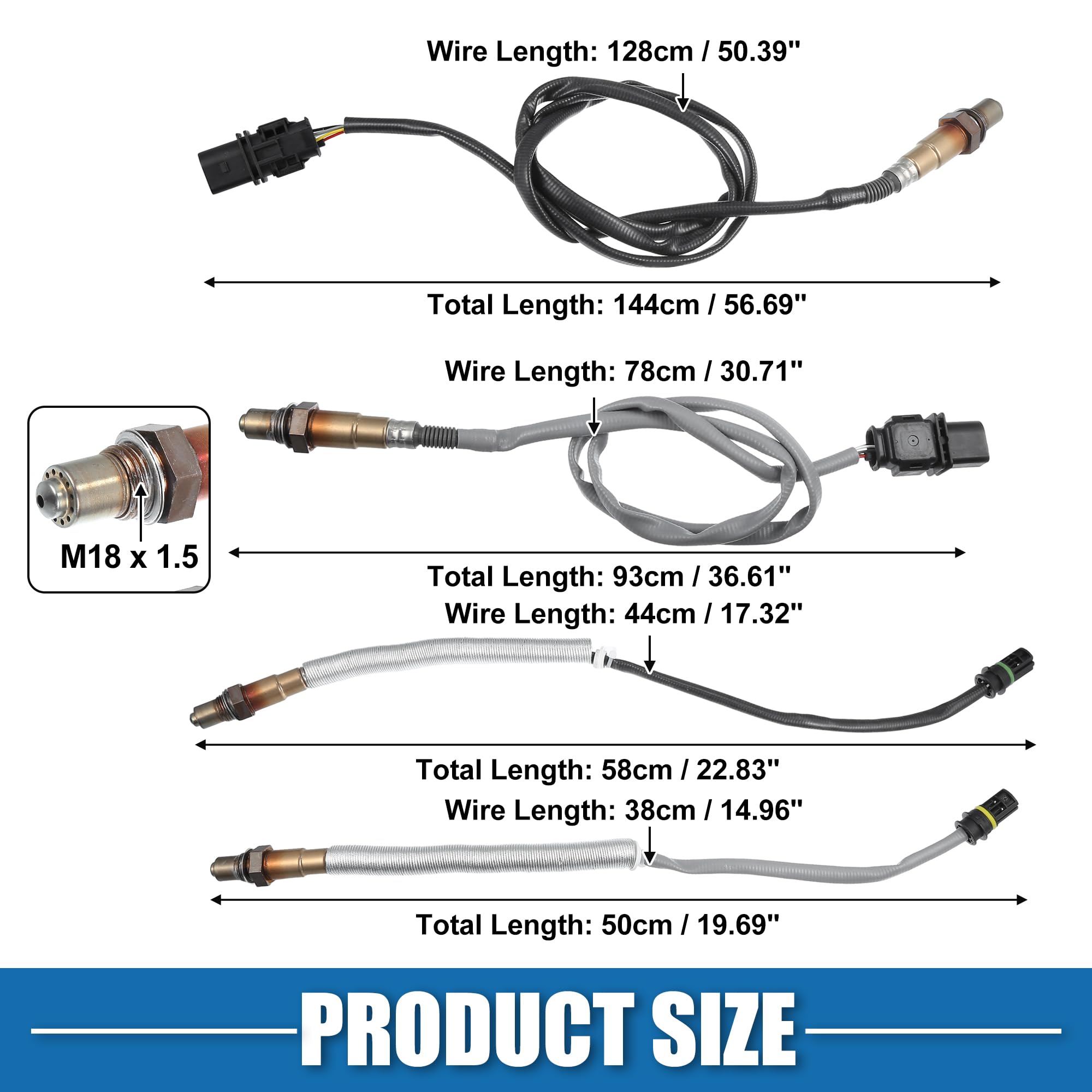 A ABSOPRO Sensor De Oxígeno Nº11787558055 Para BMW X3 07-10 1pc | Material: Plástico, Metal, Color: Negro, Gris, Rosca M18x1.5, 6 Pines, Compatible Para BMW 128i/328i/335i 08-13
