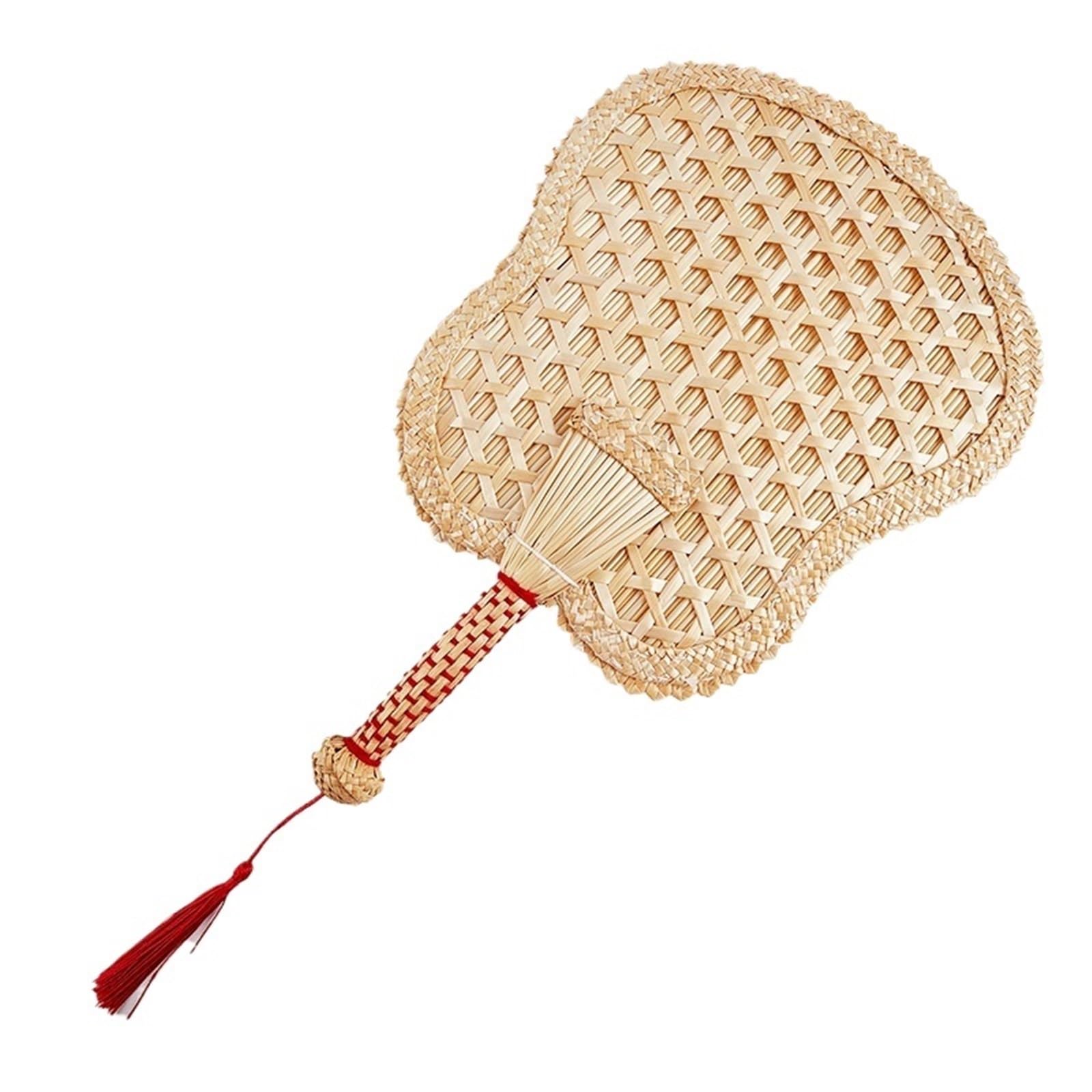 VOPLIVAT Woven Hand Fan, Hand-Woven Straw Fan, Lightweight Handheld, Home Decor, Parties, Outdoor, Multiple Sizes(Size 2)