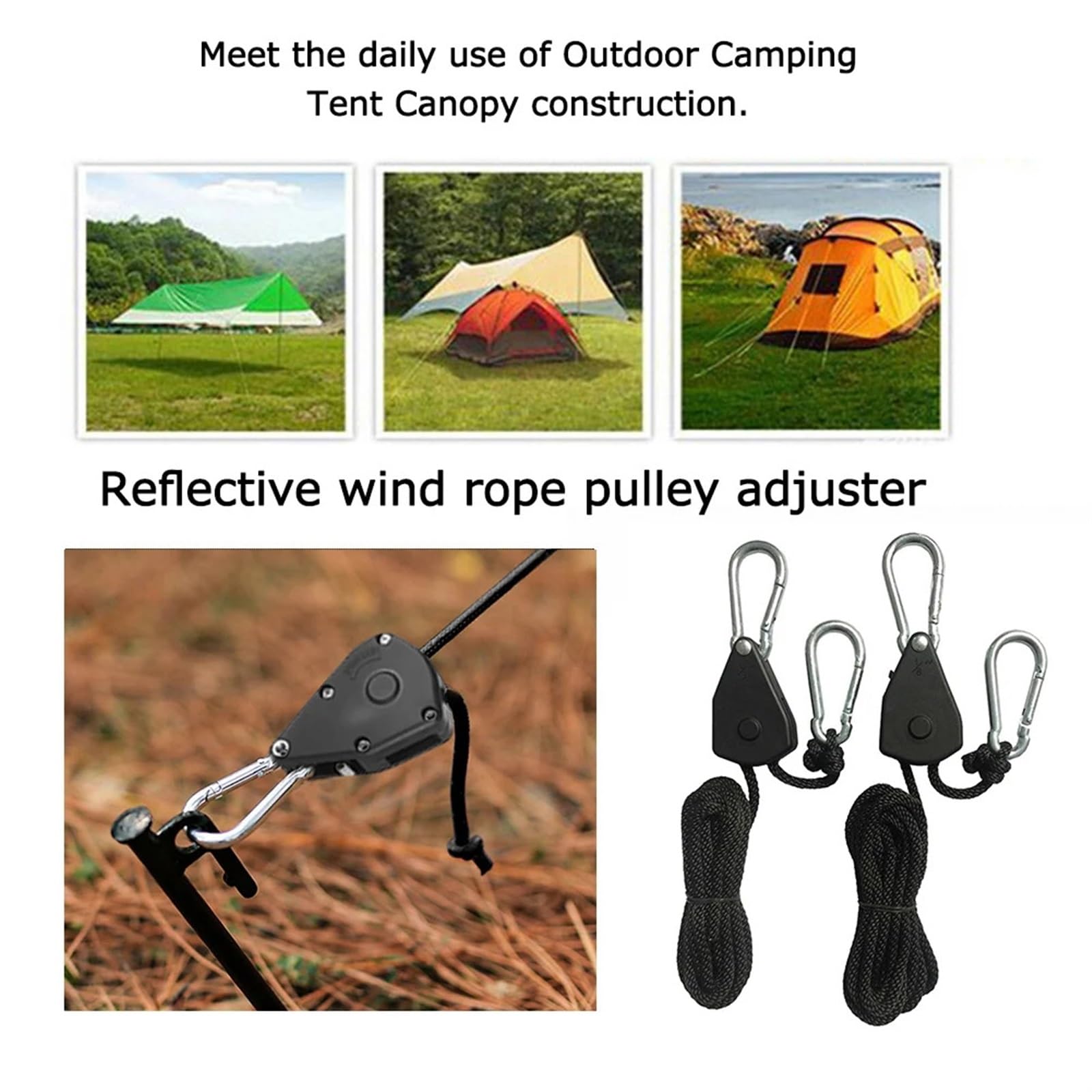 Lock Tie Down Strap 2Meter Ratsche Locking Kleiderbügel Hebe Pulley Haken Kanu Boot Bug Heck Seil for Camping für Riemenscheibe(10 Piece)
