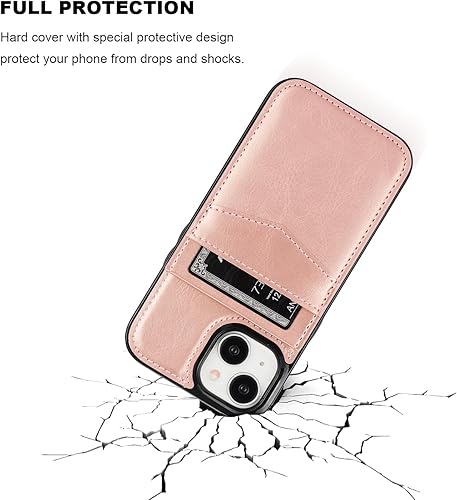 Miniatura 6 de KIHUWEY Compatible con 15 fundas tipo cartera con tarjetero de crédito, cierre magnético de cuero de primera calidad, función atril, funda