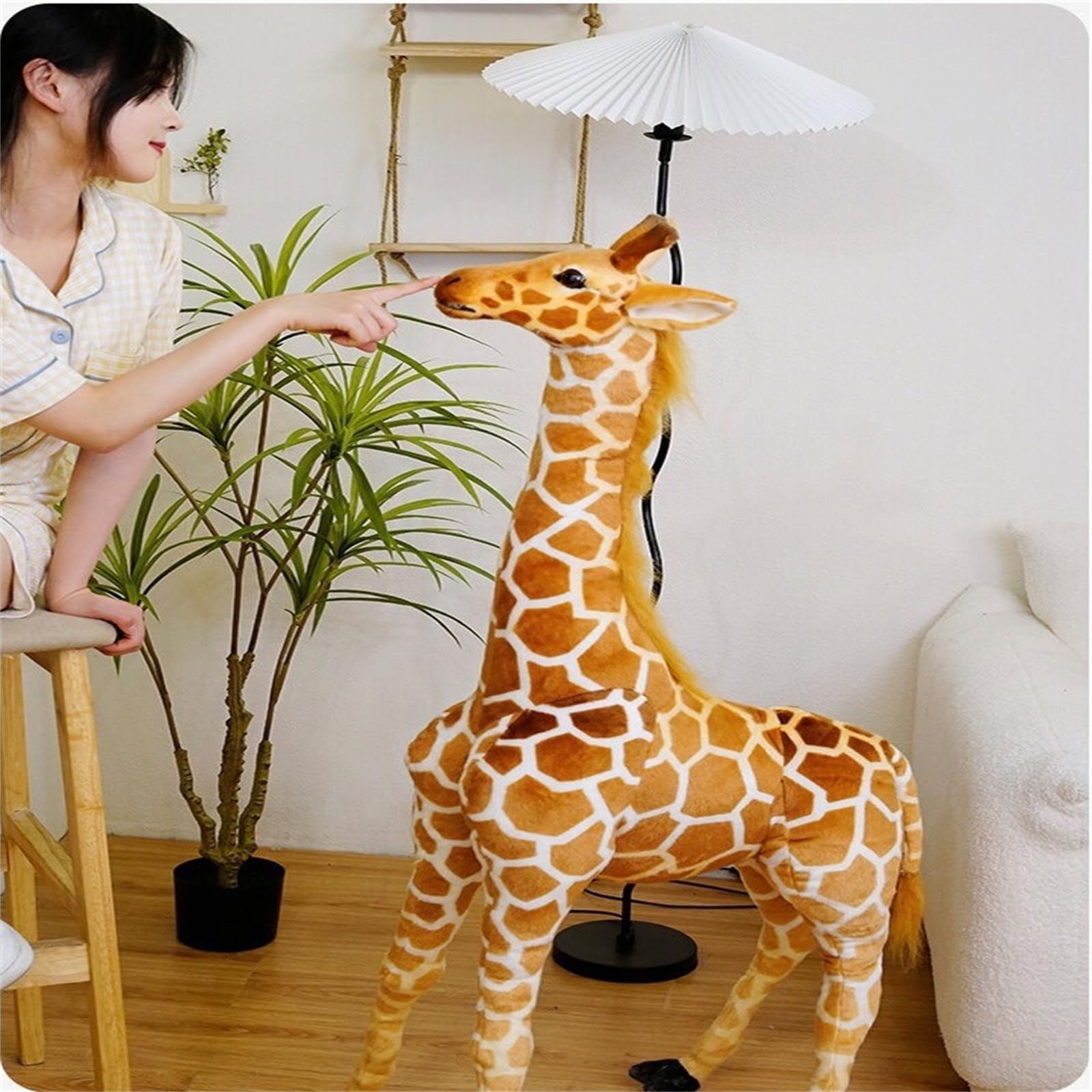 Giraffa di peluche per bambini, giraffa, peluche simulata, regalo per bambini, ragazze e ragazzi (80 cm, giraffa)