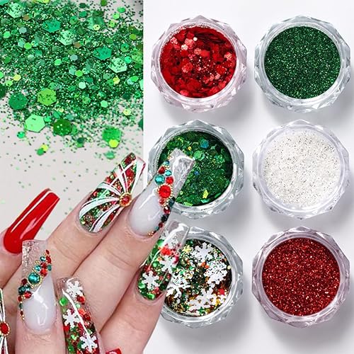 Christmas Nail Art Glitter Sequins 3D Holographic Winter Snowflake Nail