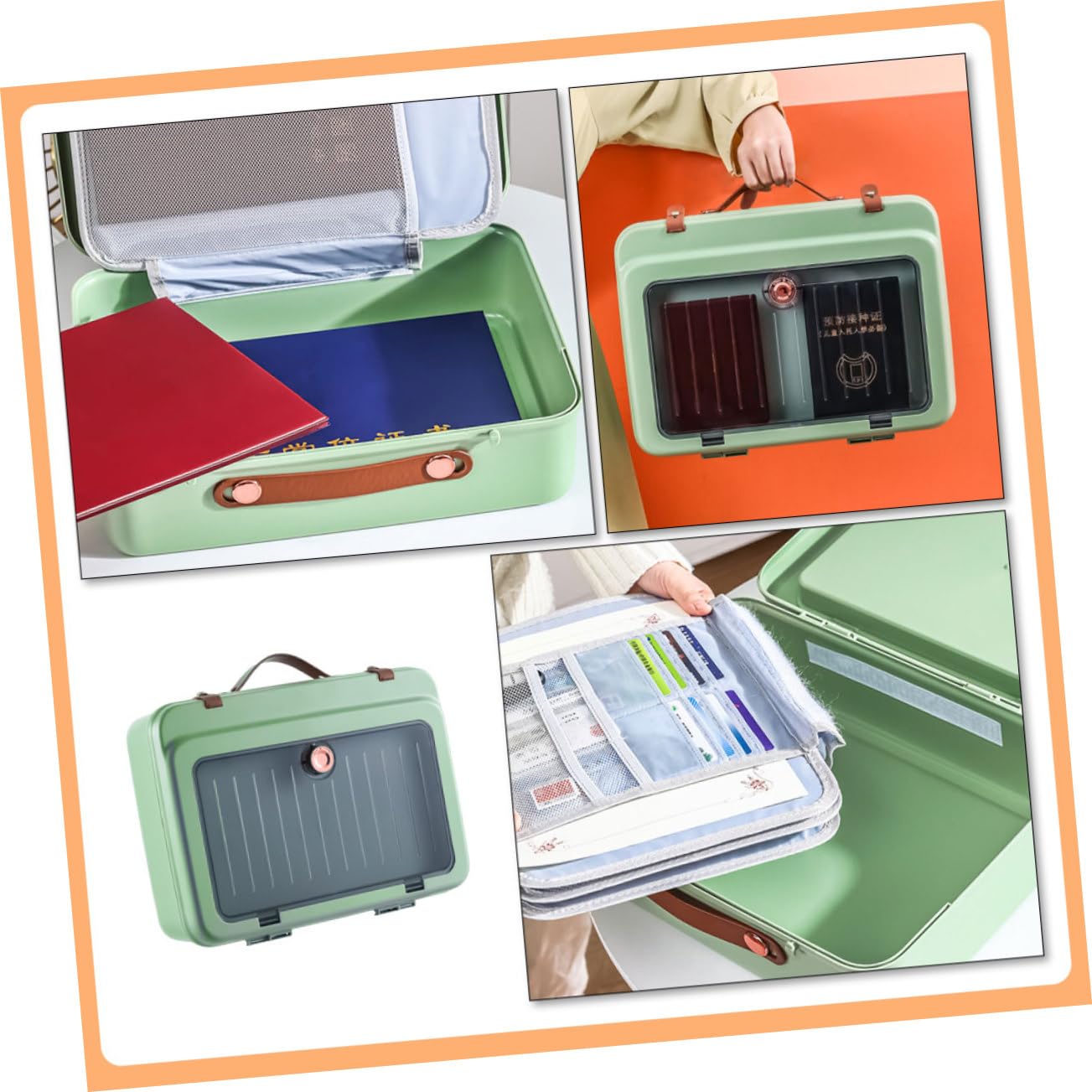 BESPORTBLE Tragbarer Dokumentenorganizer mit Mehrschicht Design Große Kapazität für Reisepass und Zertifikate Praktisch für Büro und Zuhause