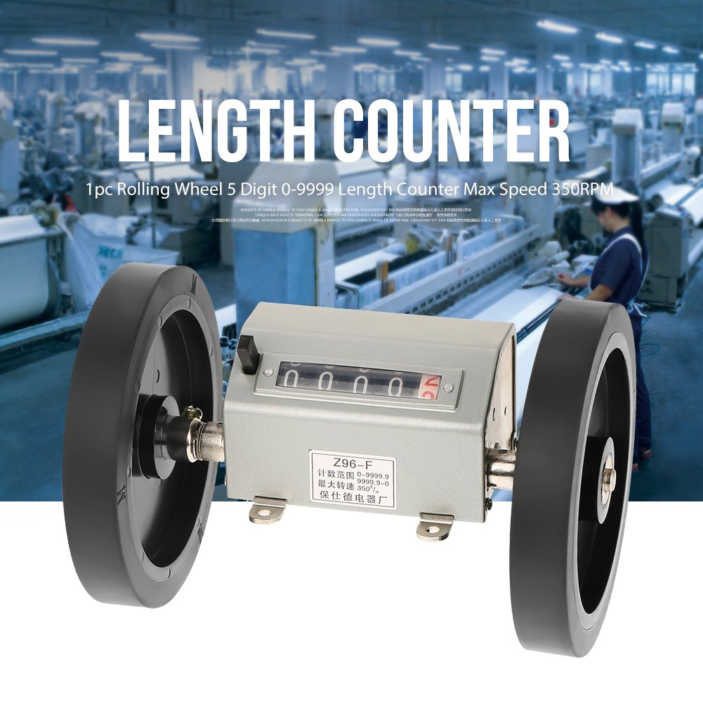 Contamonete, 1 pacco 5 cifre 0-9999.9 Contachilometri meccanico Velocità max 350RPM Reset grigio con rotella per registrazione di tessitura, film plastico, pelle, ecc.