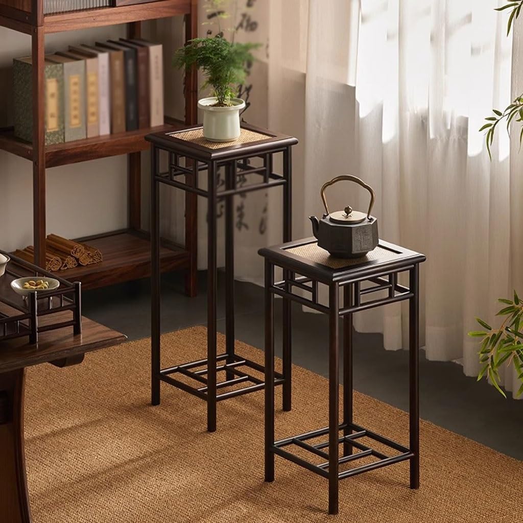 Multi Tiered Plant Stand Indoor Chinese Solid Wood Plant Rack Balcony Storage Rack Indoor Living Room Floor-Standing Flower Pot Bracket Corner Outdoor Plant Stand(M:31CMX31CMX81CM)