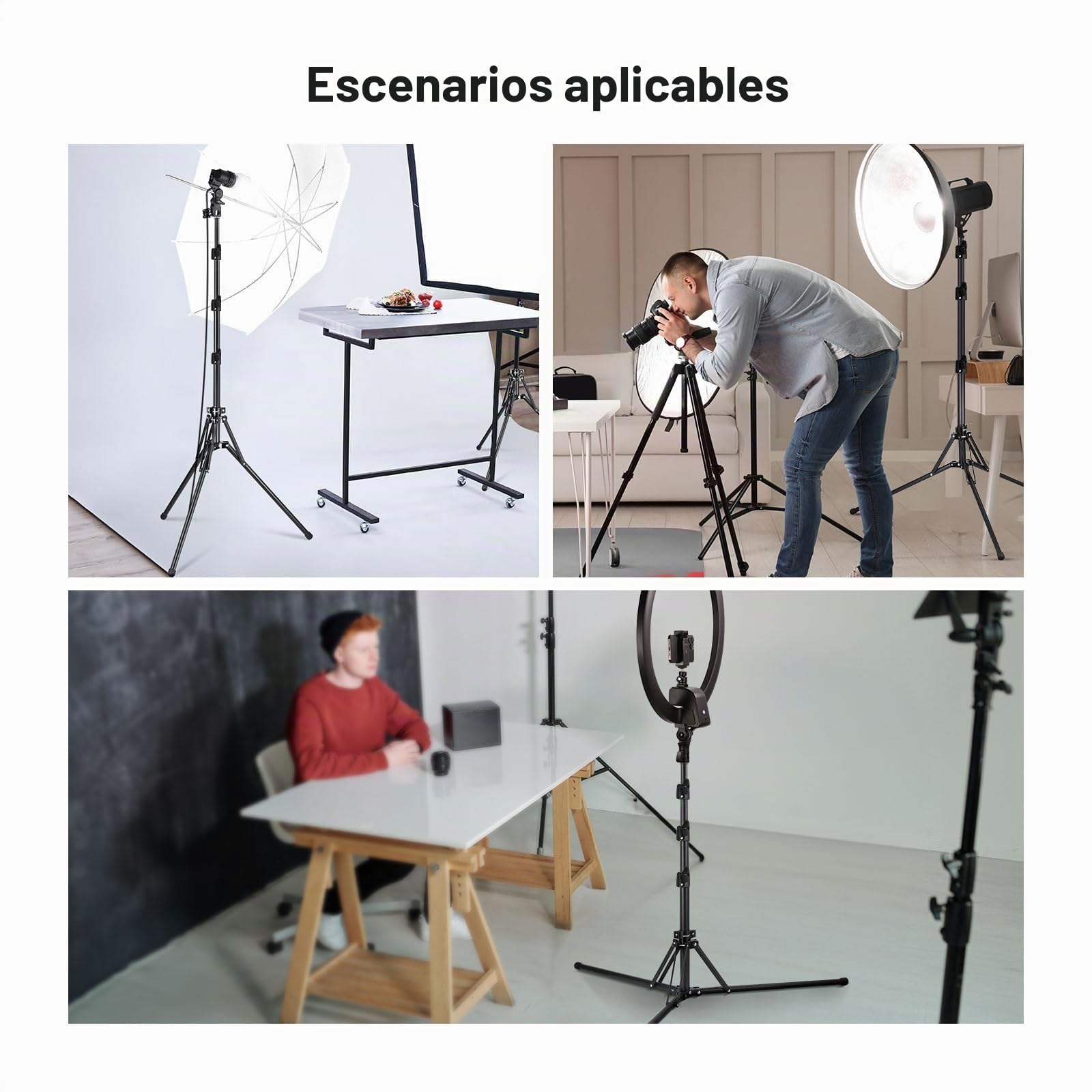 Neewer Trípode de luz con Patas Reversibles 180°, 178 cm, trípode de Viaje portátil, Tornillo 1/4" y Perno 5/8" para fotografía de Interior y Exterior Speedlite Strobo Ring Light Softbox, ST178B,