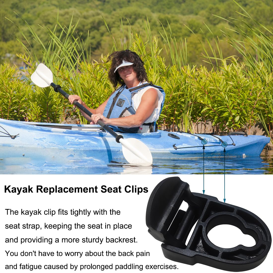 Lifetime 4 Sets Kayak Seat Clips And Hooks - Replacement Parts For ...