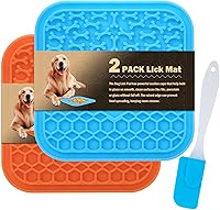MooonGem Lick Mat for Dogs - 2 Pack Slow Feeder Licking Mat with Suction Cups for Peanut Butter, Yogurt & Treats