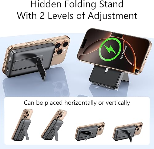 Miniatura 3 de YUJE Banco de energía magnético, para batería MagSafe de 10000 mAh, PD 20 W USB-C cargador portátil rápido, batería inalámbrica para iPhone