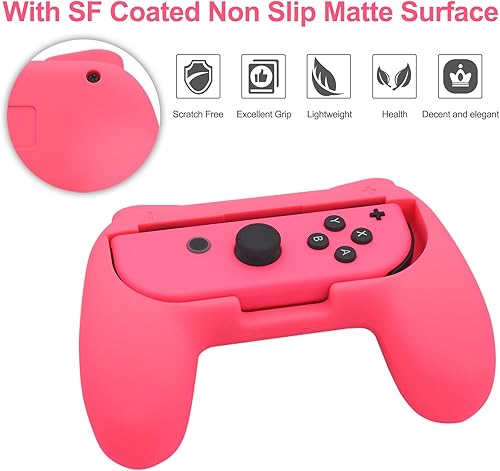 Miniatura 4 de FASTSNAIL Paquete de 4 agarres compatibles con Nintendo Switch Animal Crossing para Joy Con, controlador de agarre resistente al desgaste para Joy