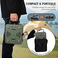 Vista 3 de Estufa de camping de propano de 2 quemadores, estufa de gas plegable portátil para acampar con 17200 BTU, dos quemadores ajustables con mango