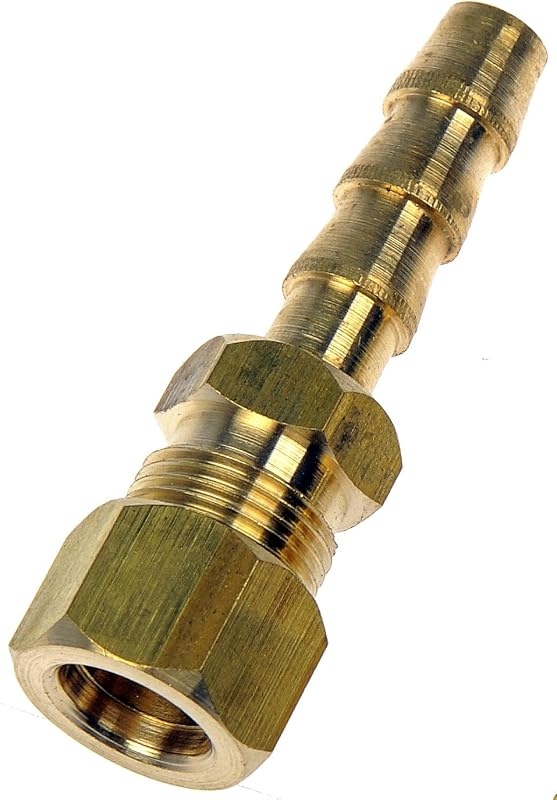 Adaptador de linha de combustível Dorman 800-035.5 de compressão 3/8 pol. para espigão de nylon 3/8 pol. – Pacote com 5