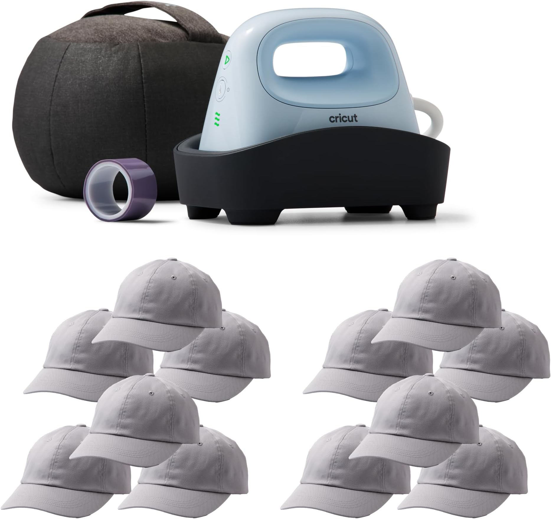 Cricut Hat Press - Smart Heat Press Machine | Bundle with 12 Hats