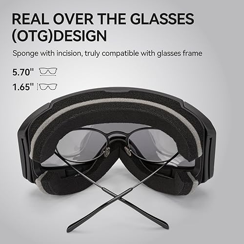 Miniatura 5 de COPOZZ - Gafas de esquí y snowboard G2 magnéticas, polarizadas, diseño OTG (para usar sobre los anteojos), protección UV400