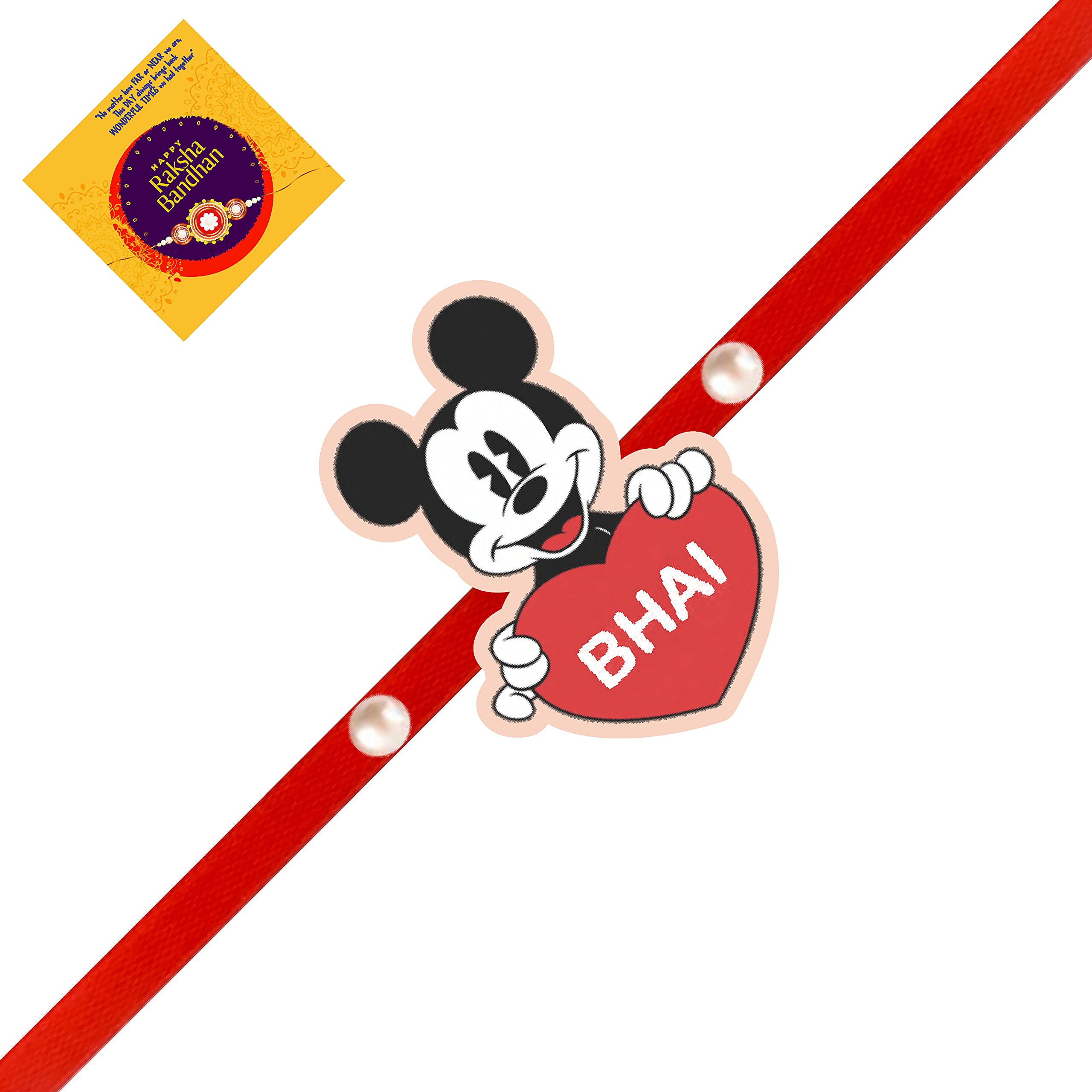 Beingelegant - Fridge Magnet Multi Purpose Band Rakhi- Re - Usable Rakhi- Cartoon Character Miky Rakhi for younger Brother with Rakshabandhan Greeting Card, Roli & Chawal BEPatlu1148 (B098R1WL5C) Amazon Price History, Amazon Price Tracker