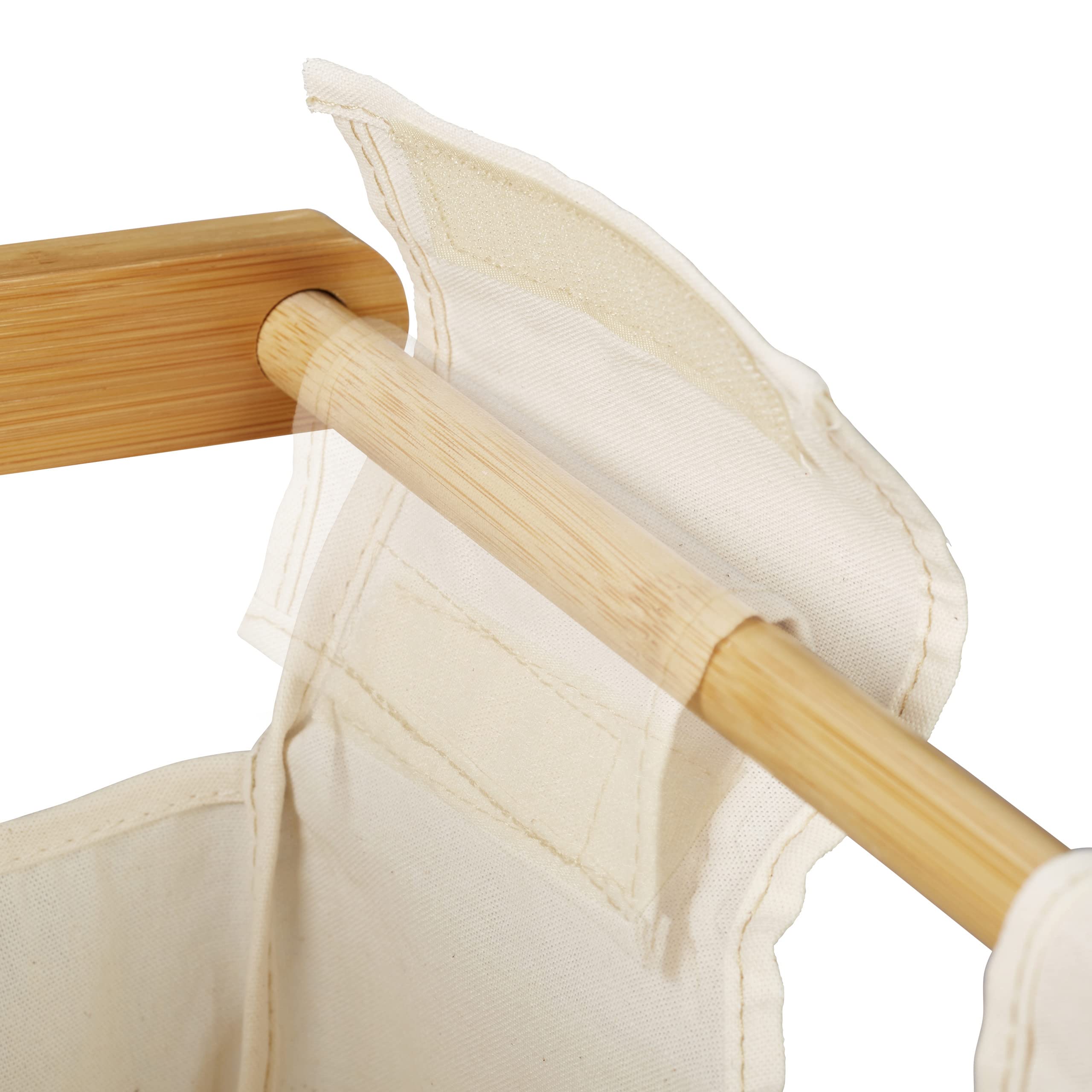 Relaxdays Centro para la colada, Separador de ropa sucia, Dos compartimentos, Portátil, 60 L, 1 Ud., Natural