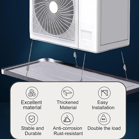 Galvanized Air Conditioner Drip Tray, Condensate Drain Pan, 2m Drainage Pipe, Ac Drain Pan for Indoor/Outdoor Ac Accessories(93x44x3.5cm/37x17x1.4inch)